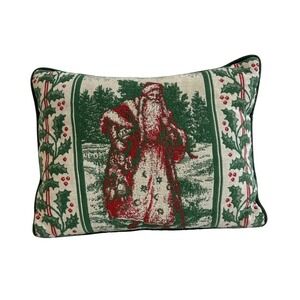 Vintage Christmas Father Christmas Santa Claus Tapestry Throw Pillow Green Red‎